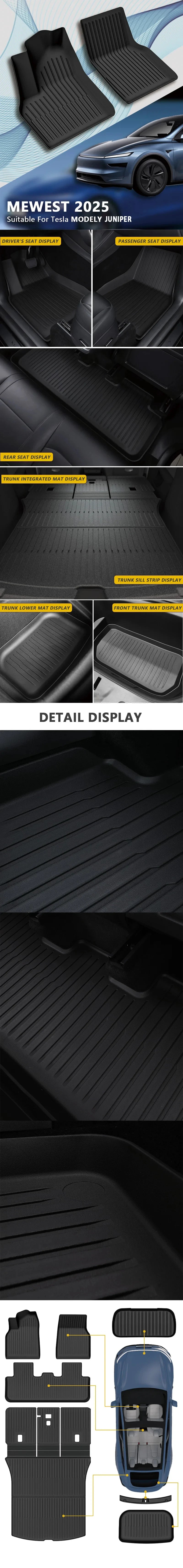 Tesla Model Y Juniper / Standard Fußmatten 2025-2026 - TPE Gummimatten Set