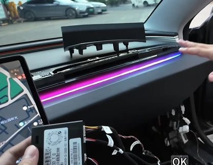 Dashboard-Ambientebeleuchtung-Innenraum für Tesla Model 3 Highland 2023 2024