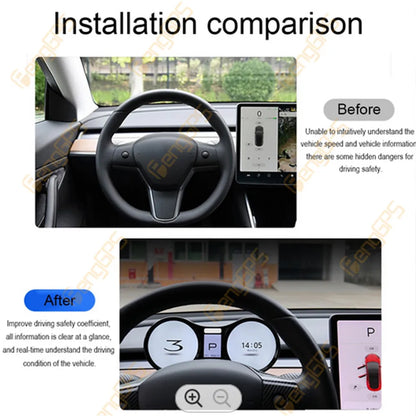 Digital Tesla Model 3 Y ab 2016 Tachometer, Geschwindigkeitsanzeiger