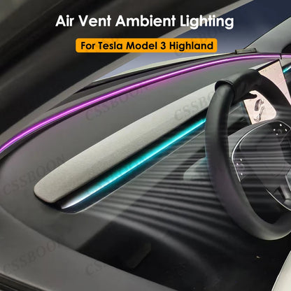 Dashboard-Ambientebeleuchtung-Innenraum für Tesla Model 3 Highland 2023 2024