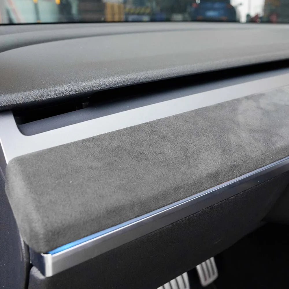 Echte schwarze Alcantara-Verkleidungen für Tesla Model 3/Y Dekor