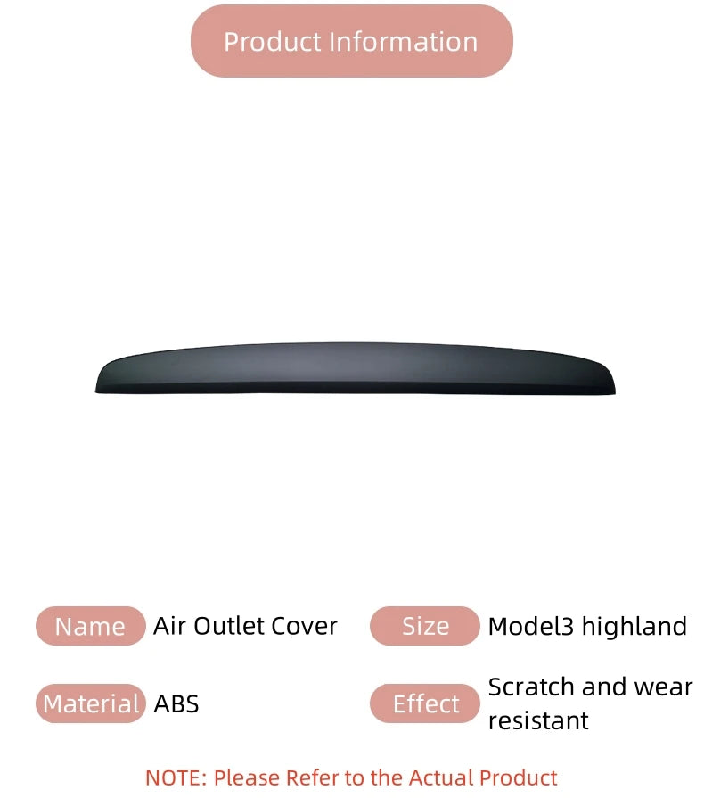 Tesla Model 3 Highland 2024 Armaturenbrettabdeckung Verkleidung Aufkleber