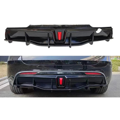 Für Tesla Model Y 2021 2022 2023 2024 Heckschürzen-Diffusor Splitter Spoiler Lippe Schutz Tuning Zubehör Teil Karosserie-Kit