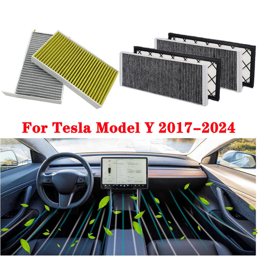 Tesla Modell Y Innenraumfilter 2024–2017, Ersatz für den HEPA-Luftansaugfilter mit Aktivkohle