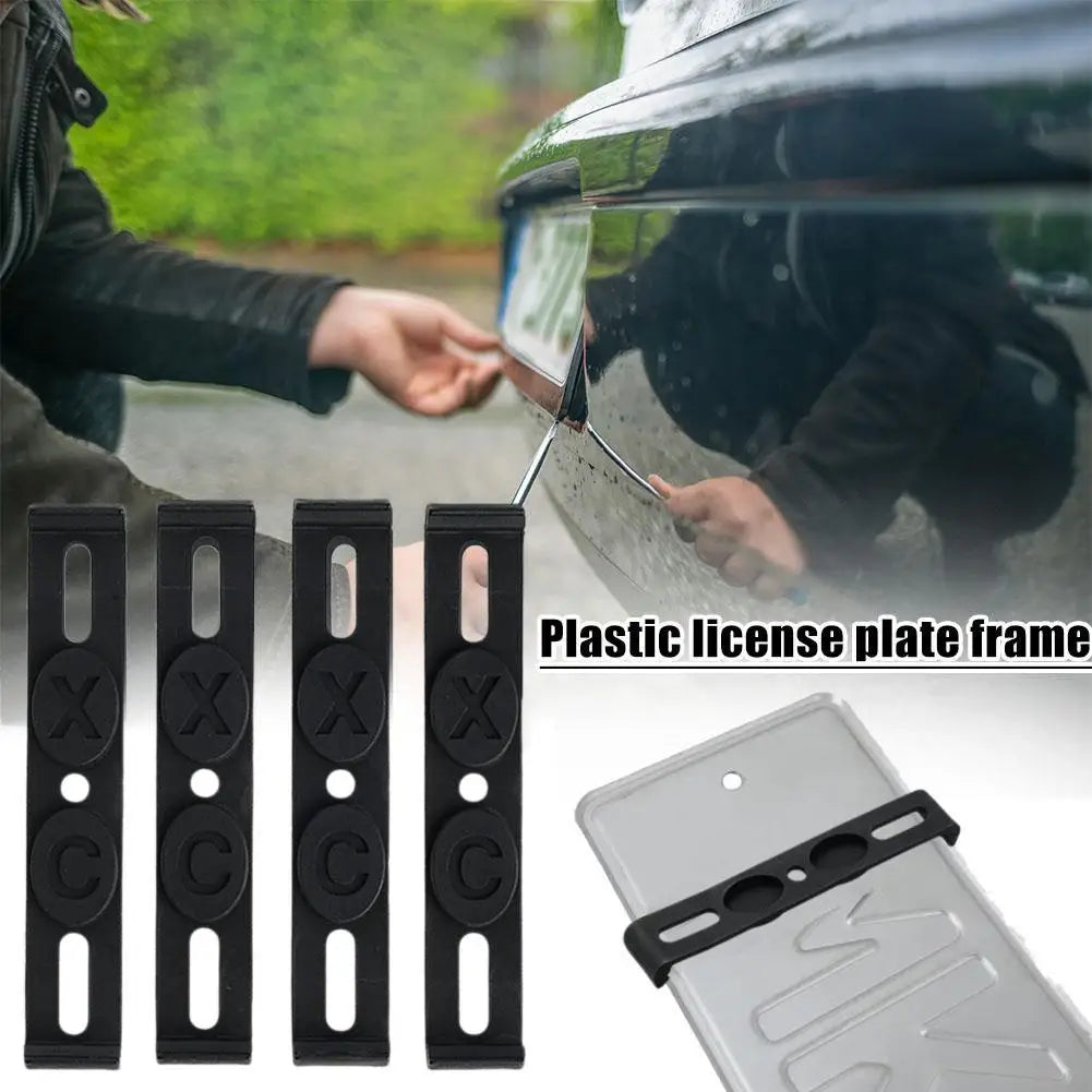 4 STÜCKE Rahmenlose Universelle Kennzeichenhalter / Nummerschild Halterung