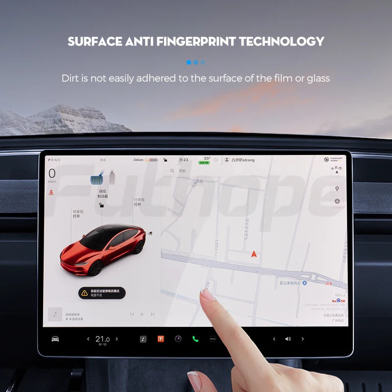 Displayschutz gehärtetem Glas für Tesla Model 3 Y Highland Juniper 2021–2025