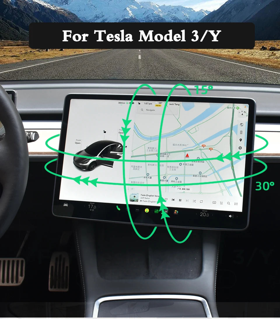 Bildschirm-Schwenk / Neigehalterung für Tesla Model Y/3 Highland 2017-2024