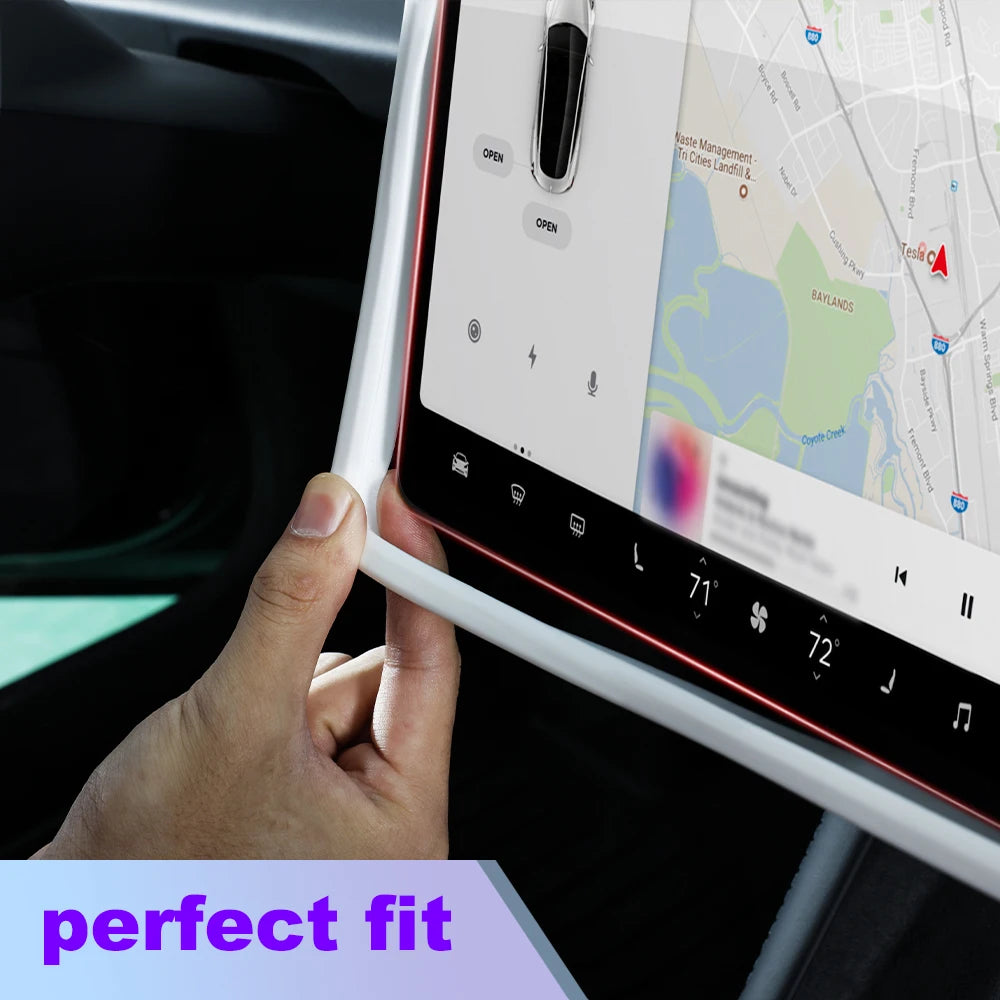 Tesla Model 3 Y Displayschutz - Silikon Rahmen für Bildschirm