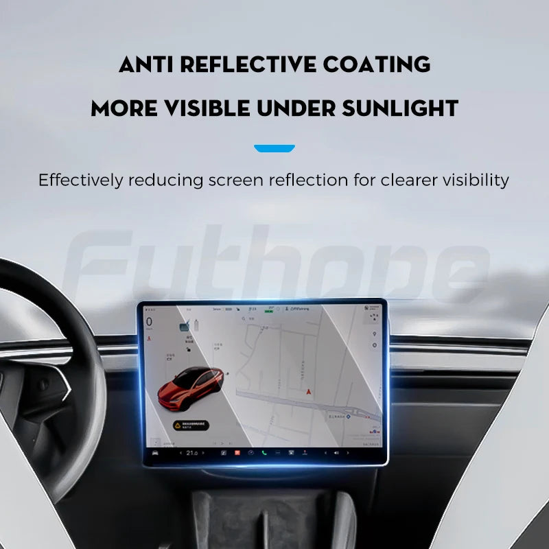 Displayschutz gehärtetem Glas für Tesla Model 3 Y Highland Juniper 2021–2025